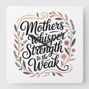 Mothers Whisper Strength To The Weak Square Wall Clock
