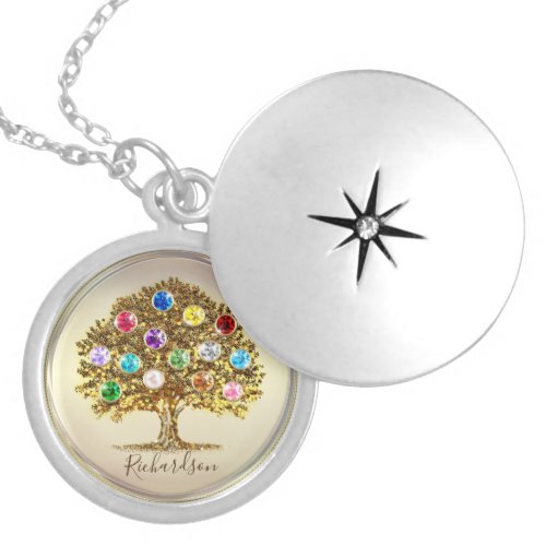 Mothes day gift jewelry birthstone Family Tree Locket Necklace