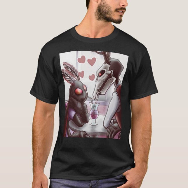 Mothman and Jersey Devil On a Date  Graphic T-Shir T-Shirt (Front)