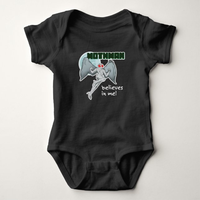 Mothman Believes in Me! | Point Pleasant, WV Baby Bodysuit (Front)