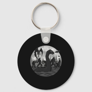 Mothman Bigfoot Loch Ness Monster Aliens UFO Fun C Keychain