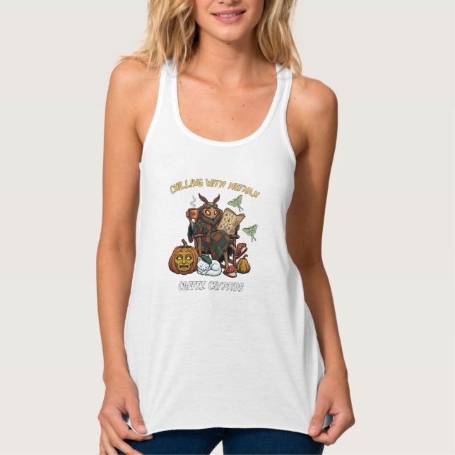 Mothman Coffee Cryptid Tank Top (Front)