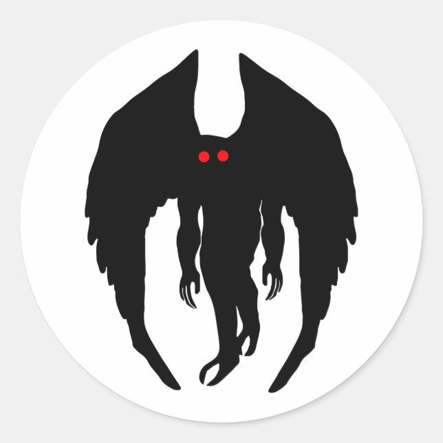 Mothman Cryptid Classic Round Sticker (Front)