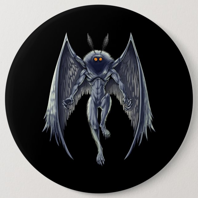 Mothman Cryptid Creature Button (Front)