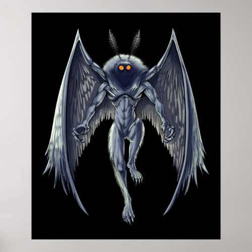 Mothman Cryptid Creature Poster