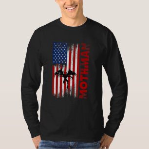 Mothman Cryptid Cryptozoology American Flag T-Shirt