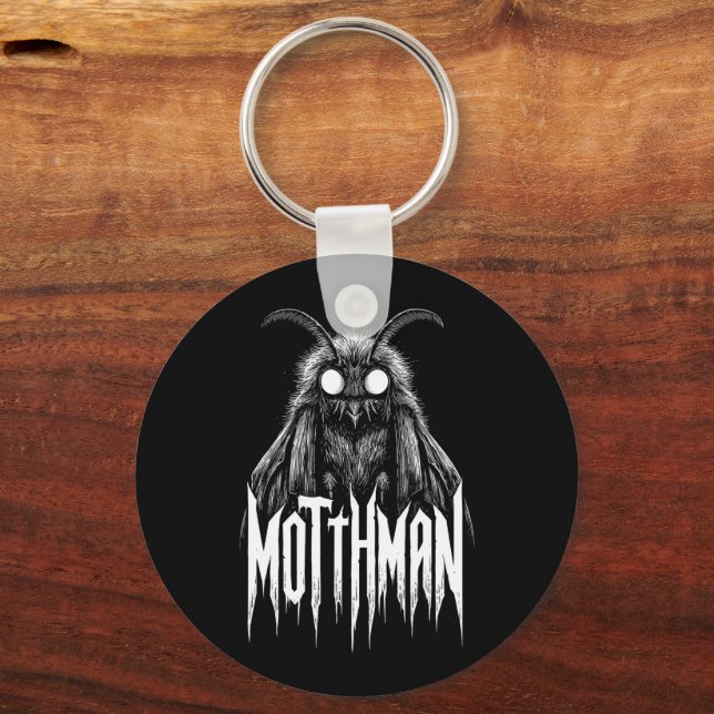 Mothman Cryptid Horror Gothic Paranormal Creature  Keychain (Front)