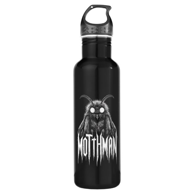 Mothman Cryptid Horror Gothic Paranormal Creature  Stainless Steel Water Bottle (Front)