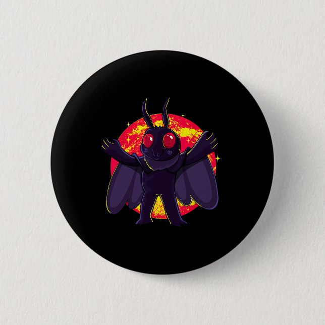Mothman Cute Cryptid Creatures Point Pleasant Wv R Button (Front)