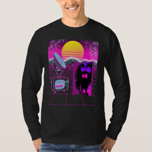 Mothman Figure Cryptid Vapor Wave Art T-Shirt