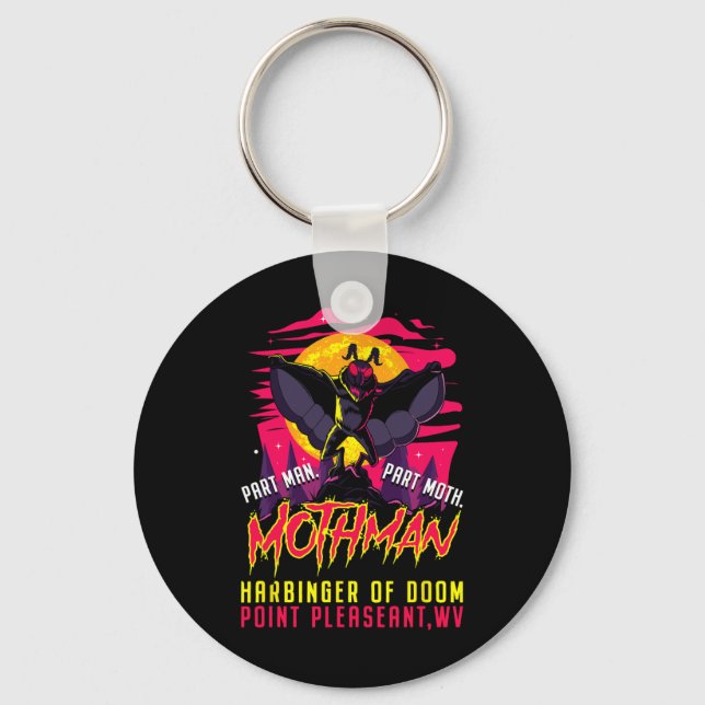 Mothman Fun Cryptid Harbinger Part Man Part Moth  Keychain (Front)