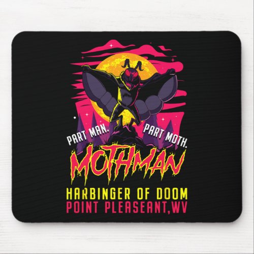 Mothman Fun Cryptid Harbinger Part Man Part Moth  Mouse Pad