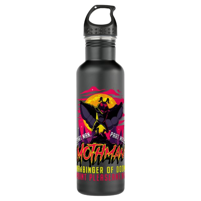 Mothman Funny Cryptid Harbinger of Doom Part Man P Stainless Steel Water Bottle (Front)