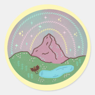 Mothman Home Planet Cryptid Cosmic Folklore Art Classic Round Sticker