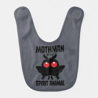 Mothman Is My Spirit Animal Silhouette Baby Bib
