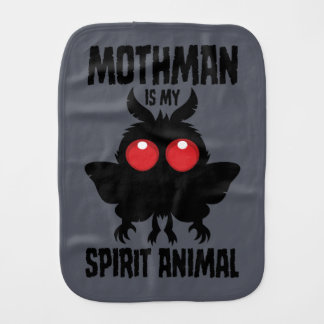 Mothman Is My Spirit Animal Silhouette Baby Burp Cloth