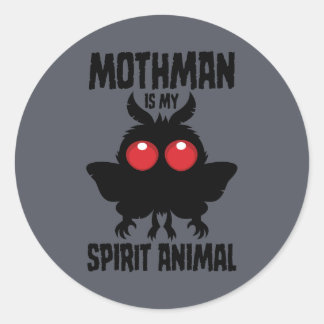 Mothman Is My Spirit Animal Silhouette Classic Round Sticker