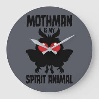 Mothman Is My Spirit Animal Silhouette Large Clock