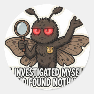Mothman Meme Investigation Classic Round Sticker