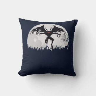 Mothman Moon Cryptid Point Pleasant Gift Throw Pillow