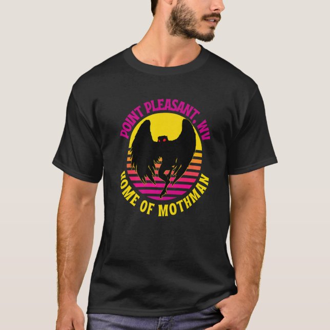 Mothman Point Pleasant Wv Retro Cryptid Creature F T-Shirt (Front)