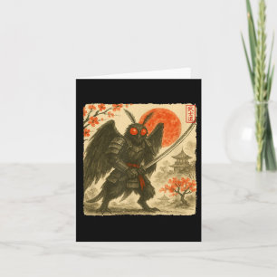 Mothman Samurai Japanese Warrior Costume Sumi-e Ar Card