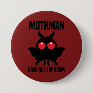 Mothman - Spooky Cute Harbinger Of Doom Button