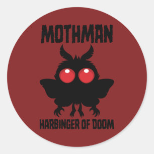 Mothman - Spooky Cute Harbinger Of Doom Classic Round Sticker