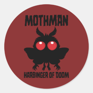 Mothman - Spooky Cute Harbinger Of Doom Classic Round Sticker