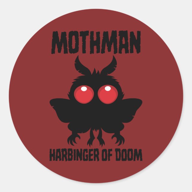 Mothman - Spooky Cute Harbinger Of Doom Classic Round Sticker (Front)