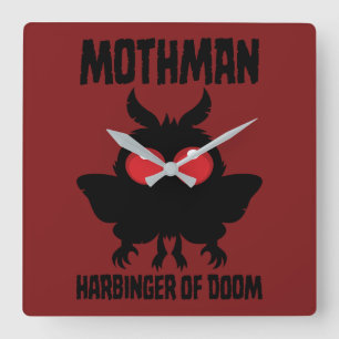 Mothman - Spooky Cute Harbinger Of Doom Square Wall Clock
