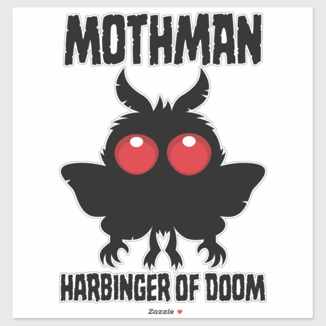 Mothman - Spooky Cute Harbinger Of Doom Sticker (Sheet)