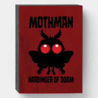 Mothman - Spooky Cute Harbinger Of Doom Wooden Box Sign