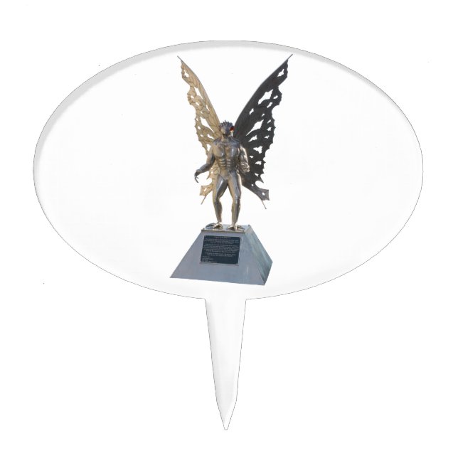 Mothman Statue from Point Pleasant West Virginia Cake Topper (Front)