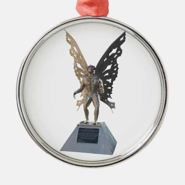 Mothman Statue from Point Pleasant West Virginia Metal Ornament (Front)