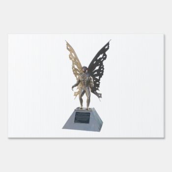 Mothman Statue From Point Pleasant West Virginia Yard Sign by allphotos at Zazzle