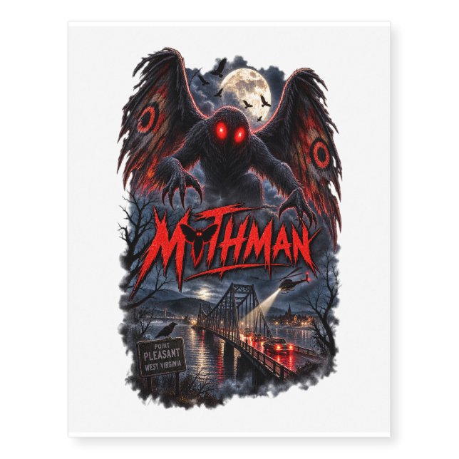 Mothman Temporary Tattoos (Front)