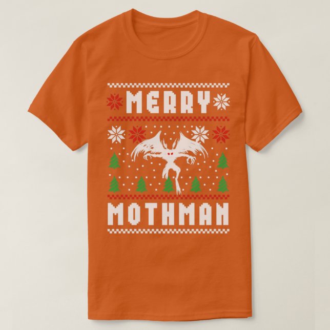 Mothman Ugly Christmas Sweater Merry Mothman (Design Front)