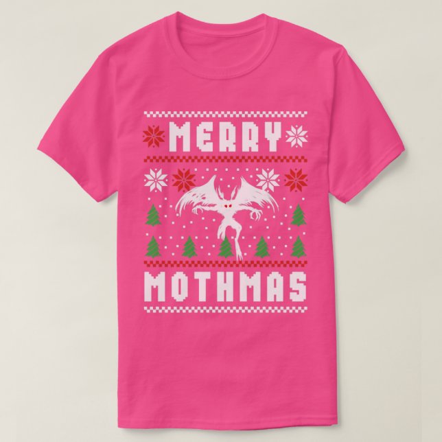 Mothman Ugly Christmas Sweater Merry Mothmas (Design Front)