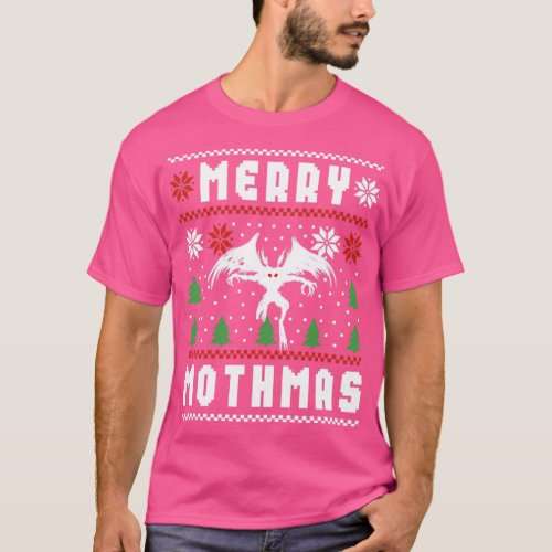 Mothman Ugly Christmas Sweater Merry Mothmas