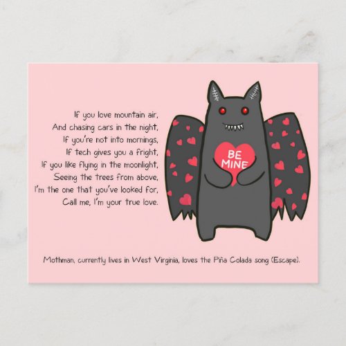 Mothman Valentine Card