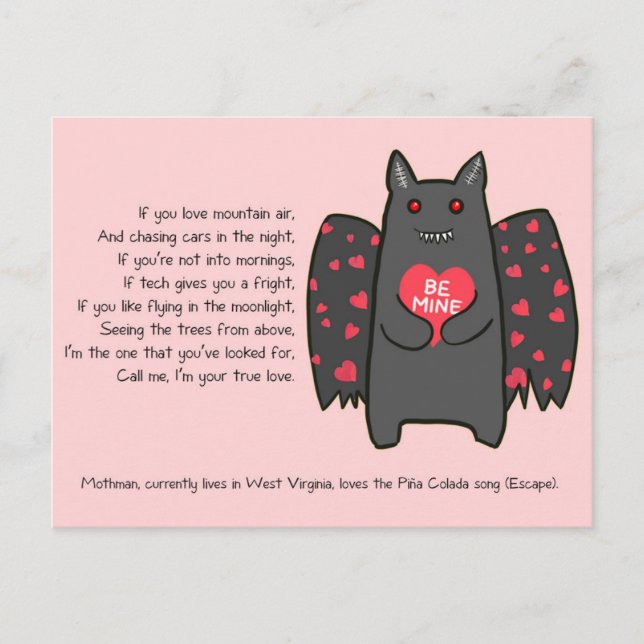 Mothman Valentine Card (Front)