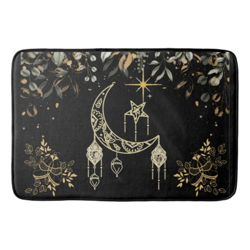 Moths and Moon Celestial  Bath Mat