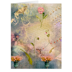 Moths and Pansies Personalized Cards