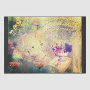 Moths and Pansies Scrapbook Papers  Tissue Paper