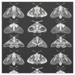 Moths in Black, White and Gray  Fabric