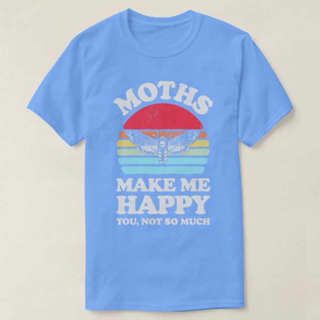 Moths Make Me Happy Sunset Retro for Men Women Boy T-Shirt (Design Front)