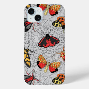 Moths on hydrangea iPhone 15 plus case