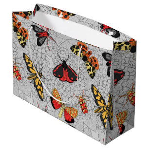 Moths on hydrangea large gift bag