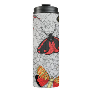 Moths on hydrangea thermal tumbler